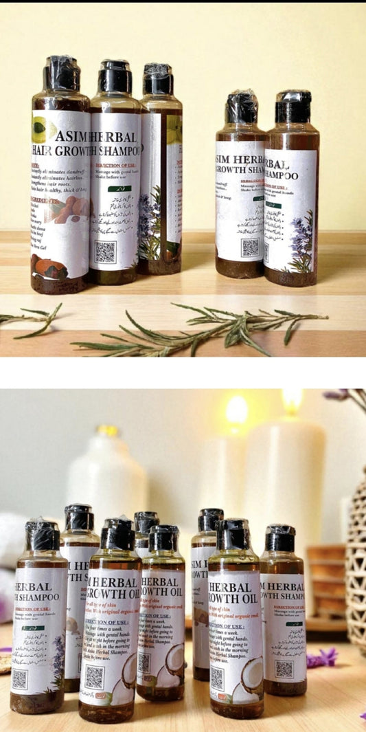 Asim Herbal Hair Oil & Shampoo – Magical Hair Growth Combo Pack